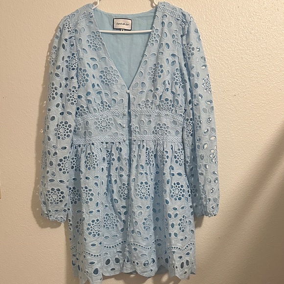 Layered With Love Dresses & Skirts - Layered with Love Size M Light Blue Eyelet Dress
